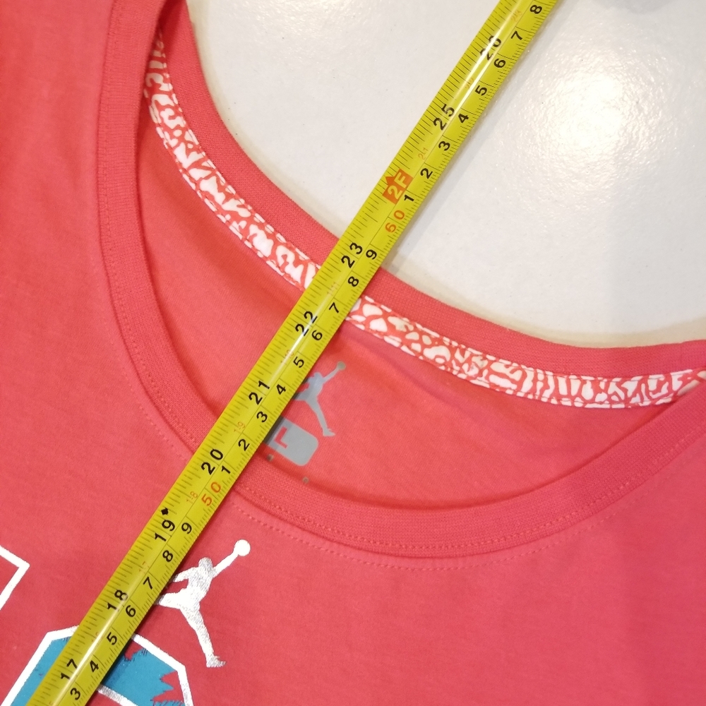 Air Jordan Jumpman Girl's Coral & Teal Graphic Tank Top Sz L 12-13yr - Picture 6 of 7